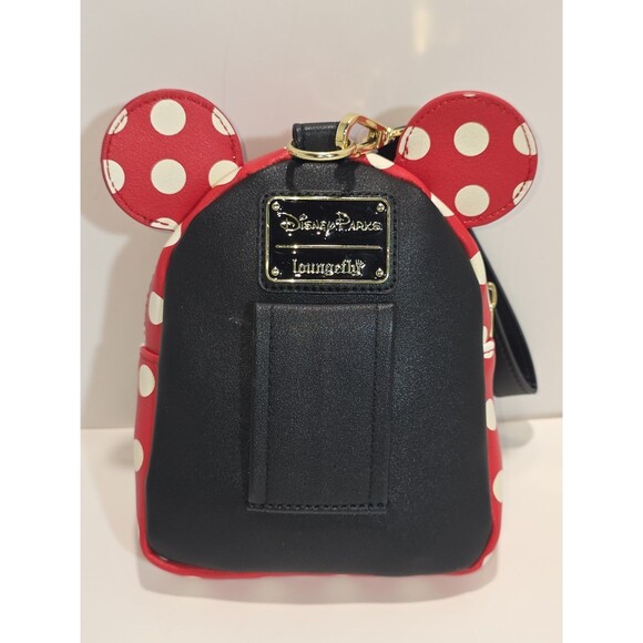 LOUNGEFLY DISNEY MINNIE MOUSE POLKA DOT BLACK SEQUIN WRISTLET BAG main image 5